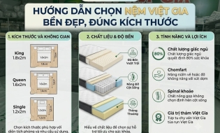 Chọn Nệm Việt Gia Bền Đẹp, Đúng Kích Thước Cho Mọi Không Gian