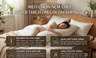 Mẹo Chọn Nệm Cho Người Thích Ôm Gối Ôm