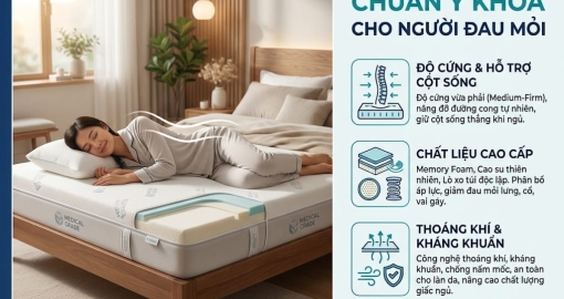 Bí Quyết Chọn Nệm Chuẩn Y Khoa Cho Người Đau Mỏi