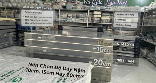 Nên Chọn Độ Dày Nệm 10cm, 15cm Hay 20cm? Kinh Nghiệm Chọn Chuẩn