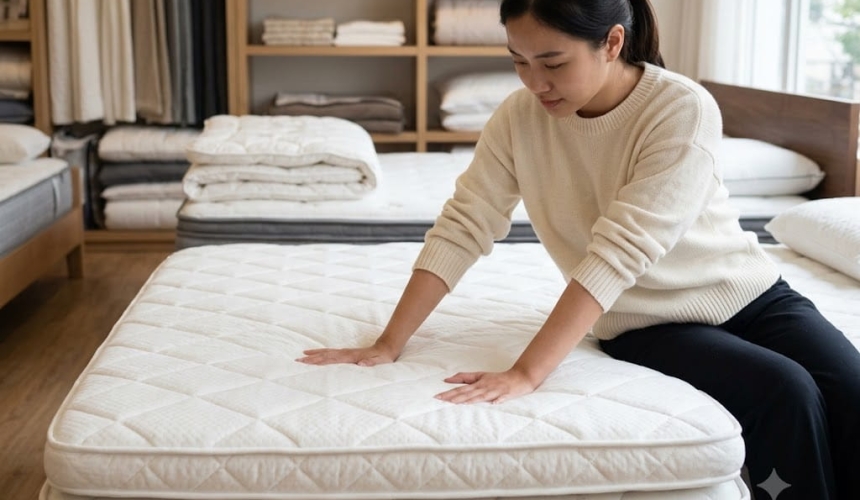 Mẹo Kiểm Tra Chất Lượng Và Độ Đàn Hồi Khi Mua Nệm Topper